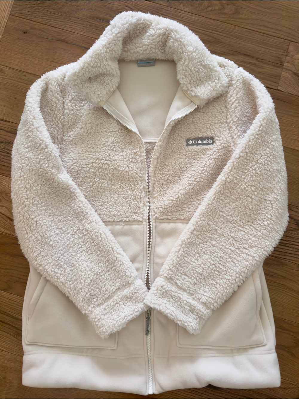 Columbia Off-White Sherpa Fleece Jacket NWOT